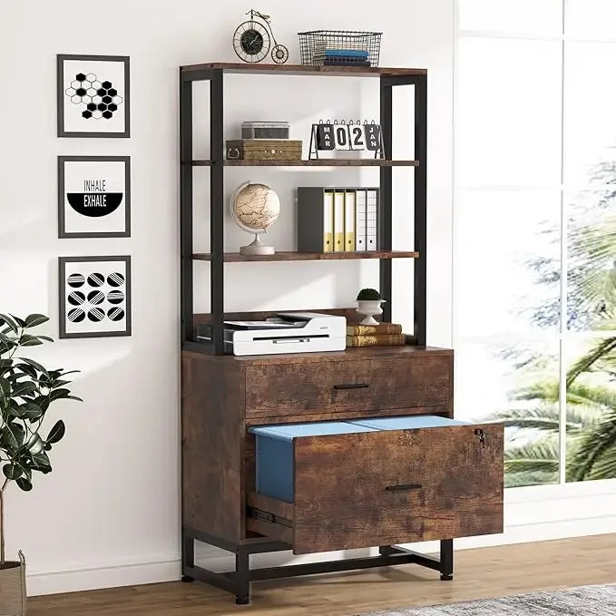 2 Drawer Letter Size Large Modern Filing Cabinet