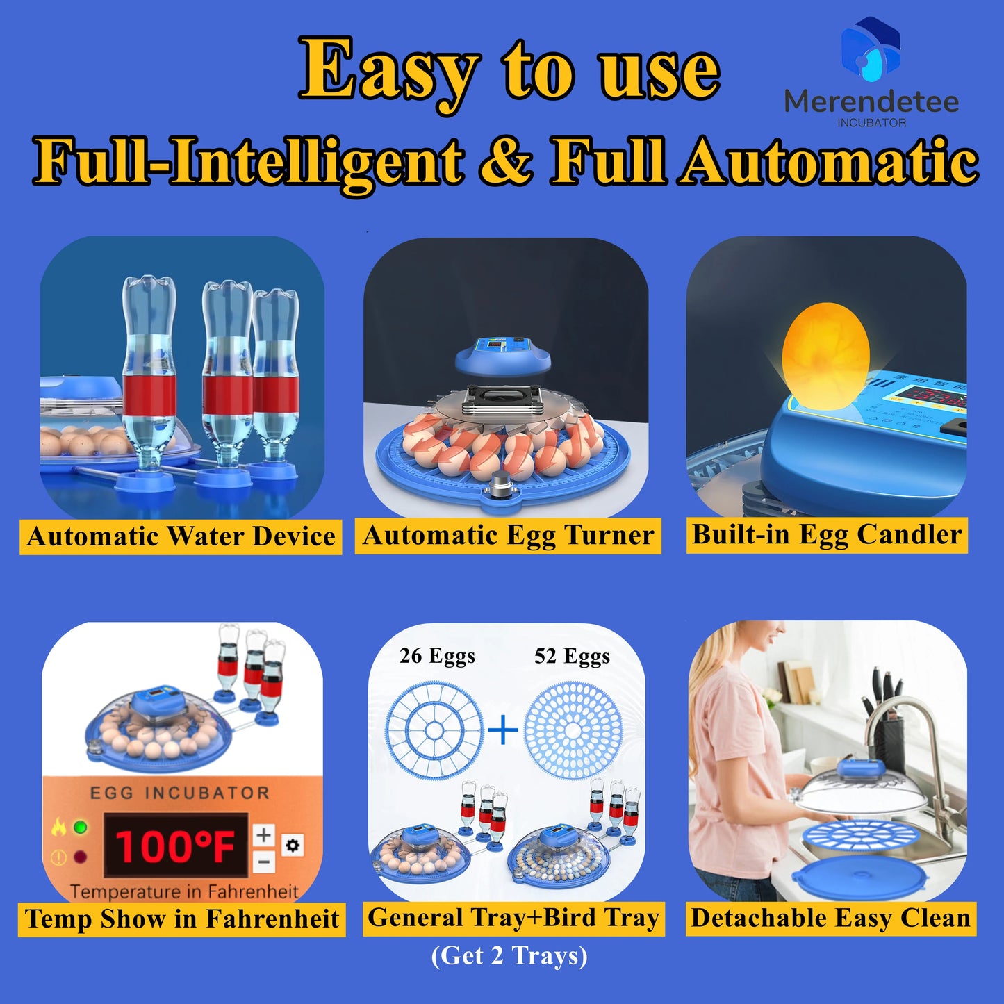 26-52 Eggs Automatic Incubator, Upgrade Automatic Water Adding