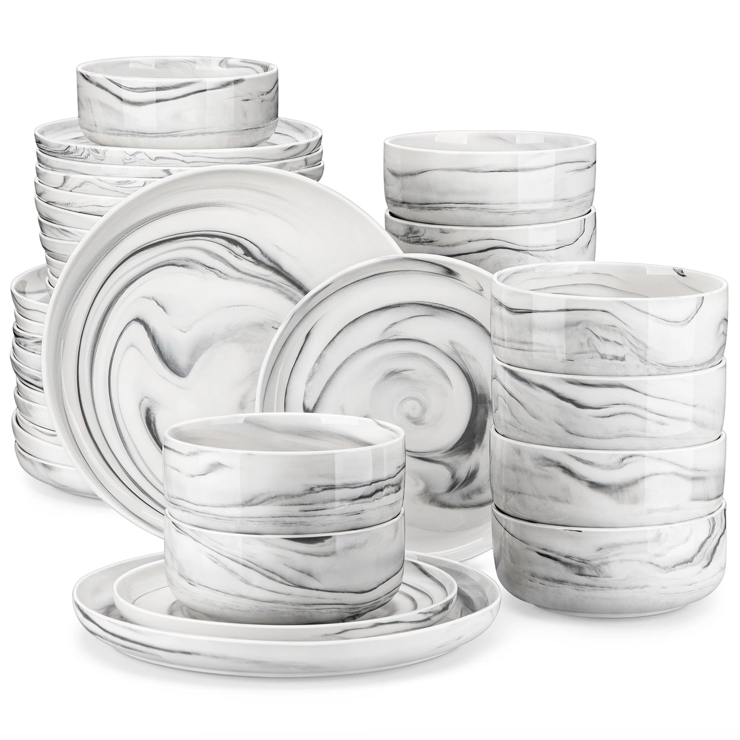 18/36-Piece Ceramic Plate Porcelain Dinnerware Set