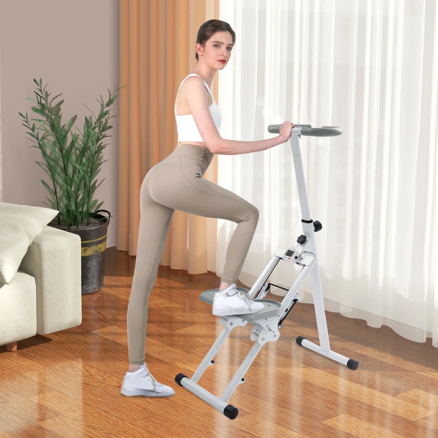 Foldable Indoor Vertical Stair Climbing Machine for Full-Body Workout