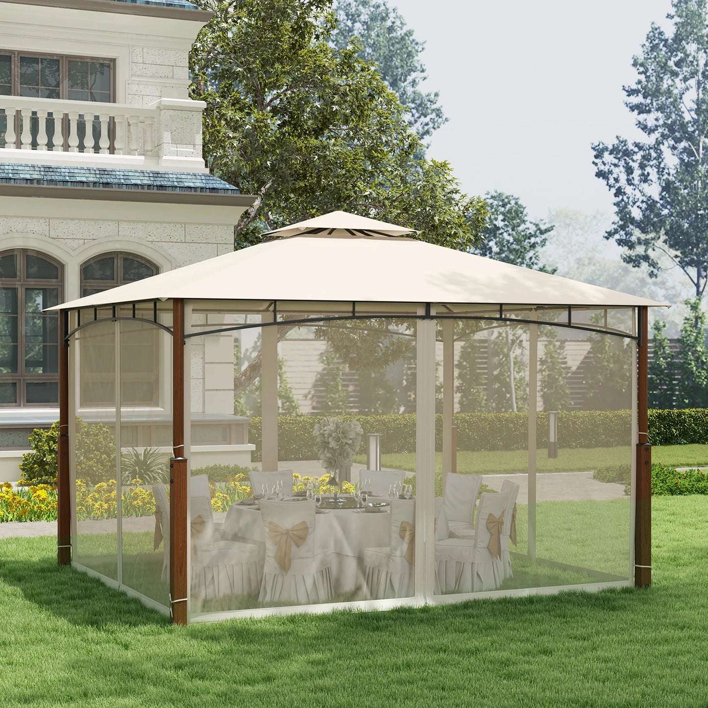 12' x 10' Outdoor Patio Gazebo w/ Netting