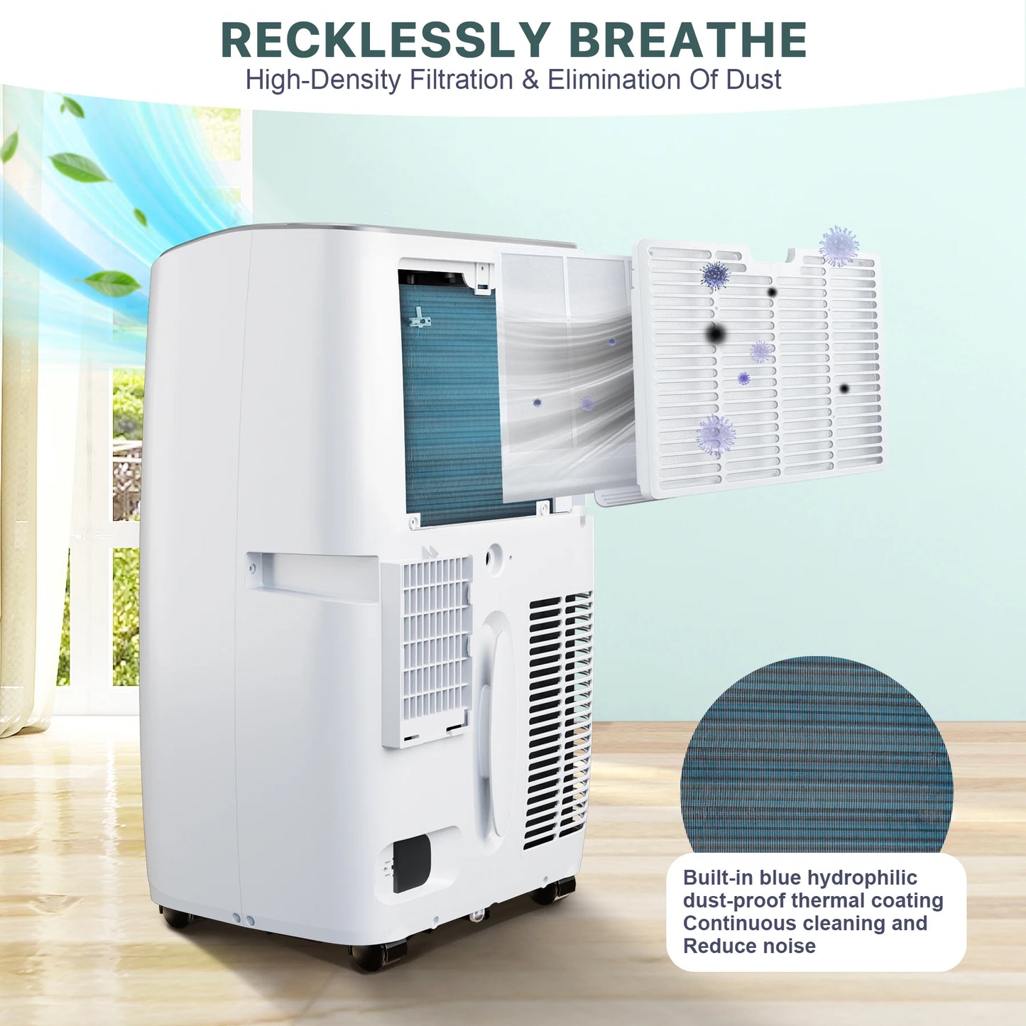 12000 BTU Portable Room Air Conditioners with Multi-Speed Fan