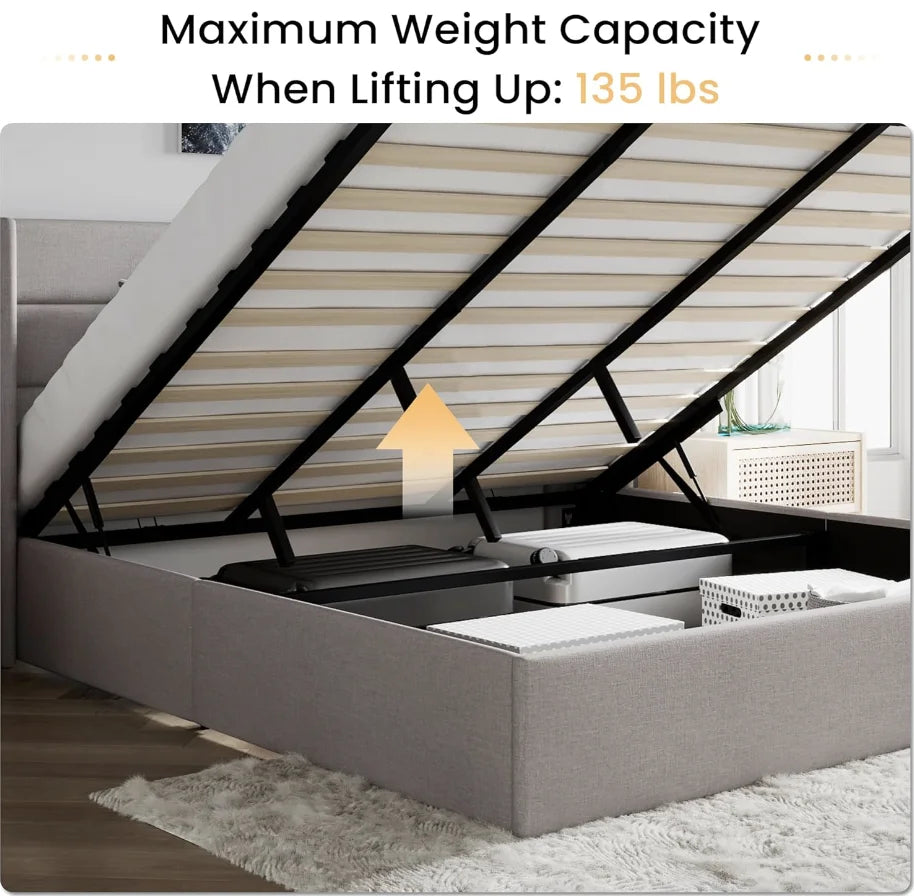 King Size Lift Up Storage Bed Frame/Hydraulic Storage