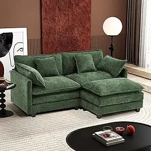77" L Shaped Modern 3-seated Sofa Modular Sectional with Ottoman