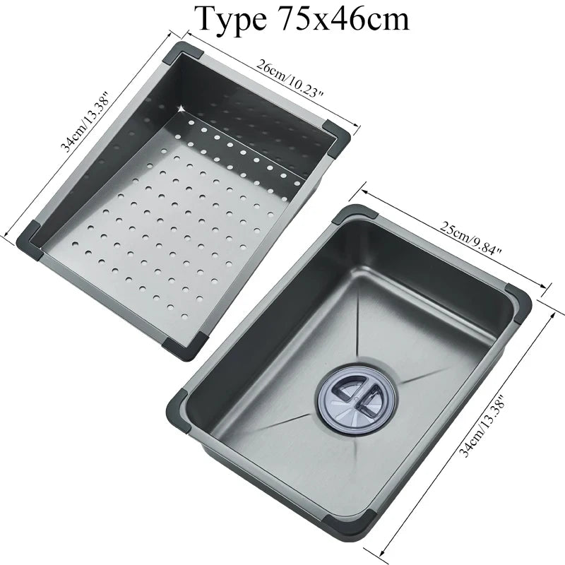 304 Stainless Steel Waterfall Kitchen Sink with Digital Display