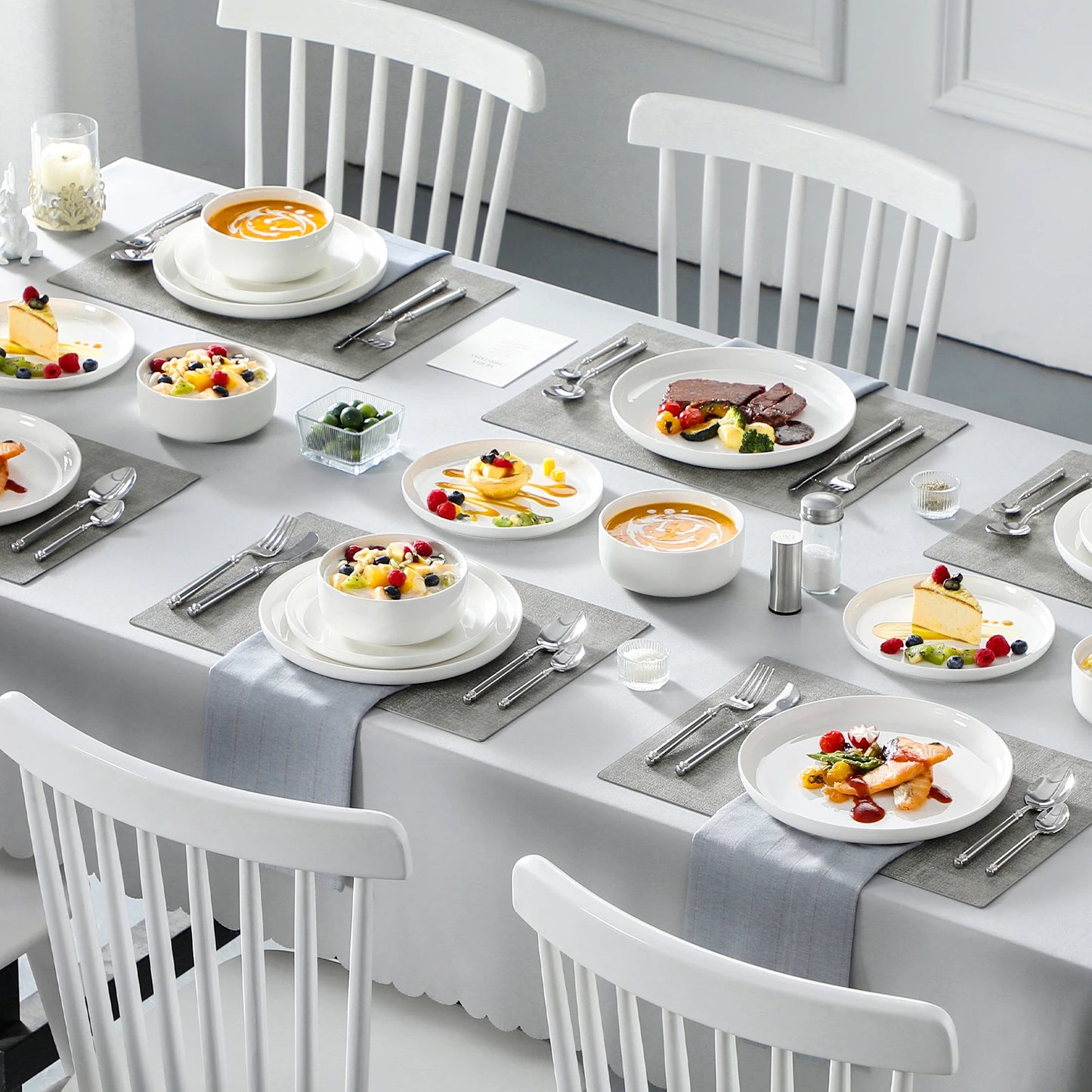 18/36-Piece Ceramic Plate Porcelain Dinnerware Set
