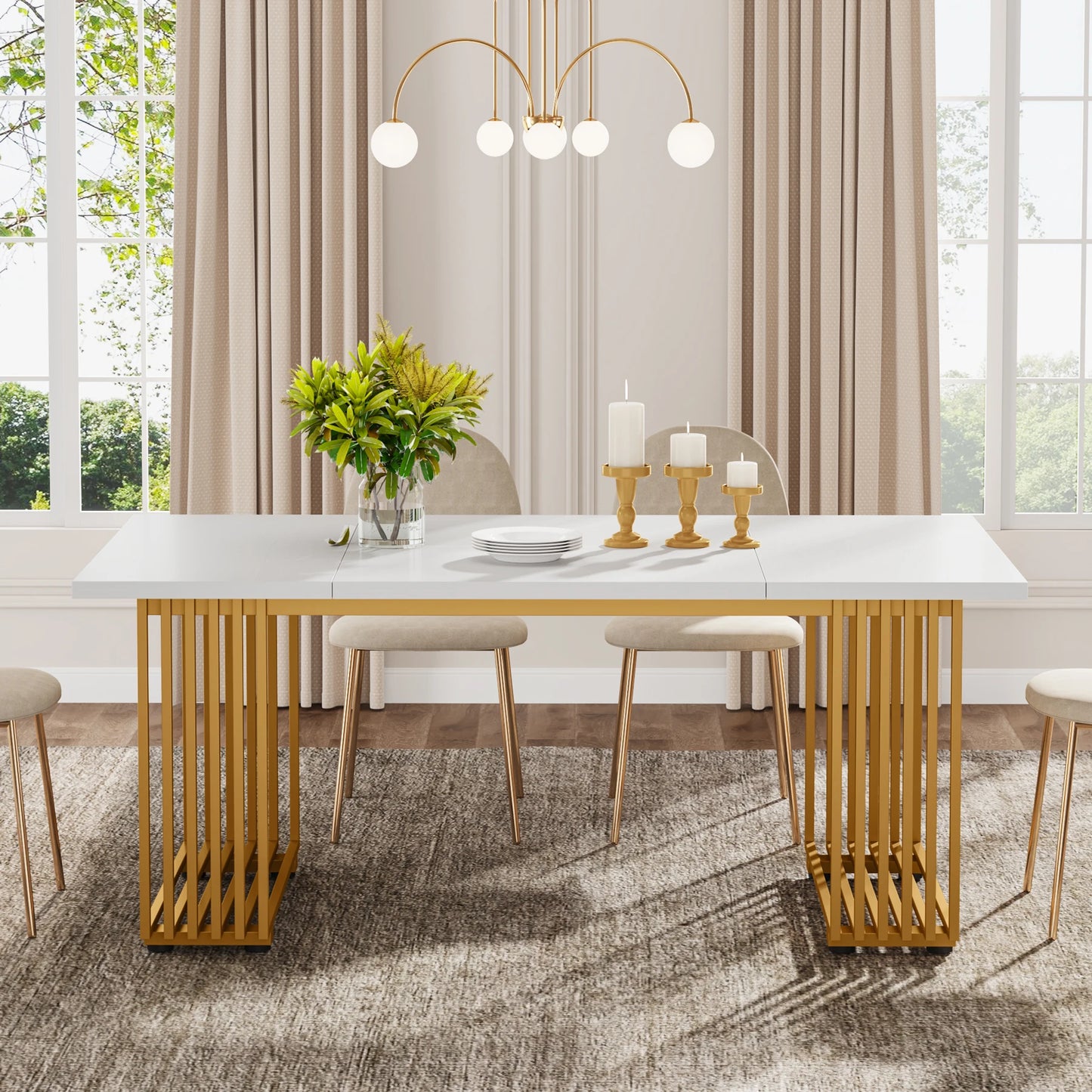 63-Inch Rectangular Dining Table for 4 to 6 people