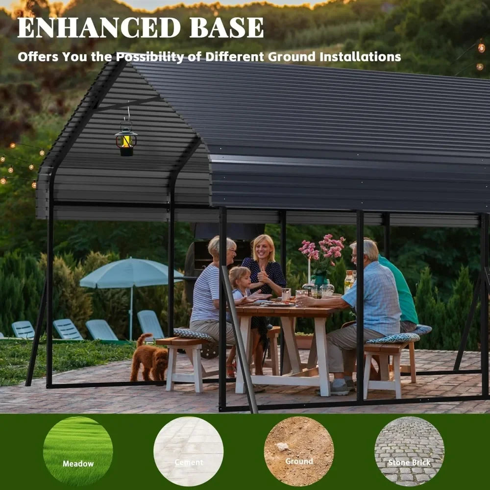 12x20 Heavy Duty, Metal Carport with Reinforced Frame