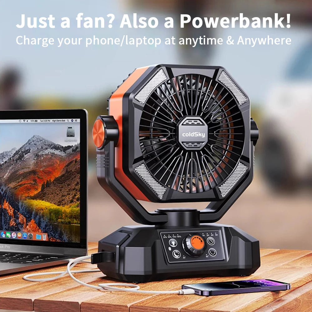 8 Speed Portable Outdoor Fan for Outdoor Camping and Fishing