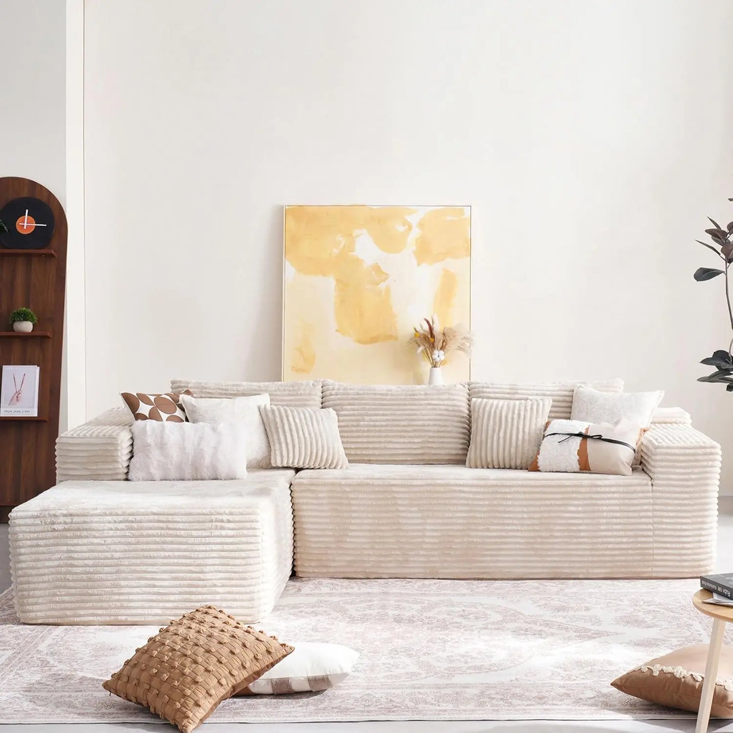 104" Cloud Sectional Boneless L Shape Sofa with Deep Seat