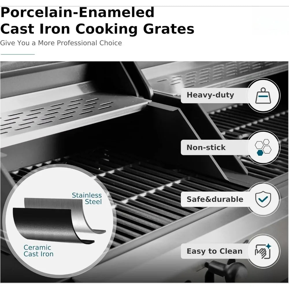 Gas and Charcoal Grill Combo 690 SQIN Cooking Area