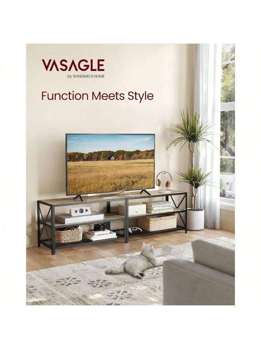 TV Console for TVs Up To 75 Inches with Storage Shelves