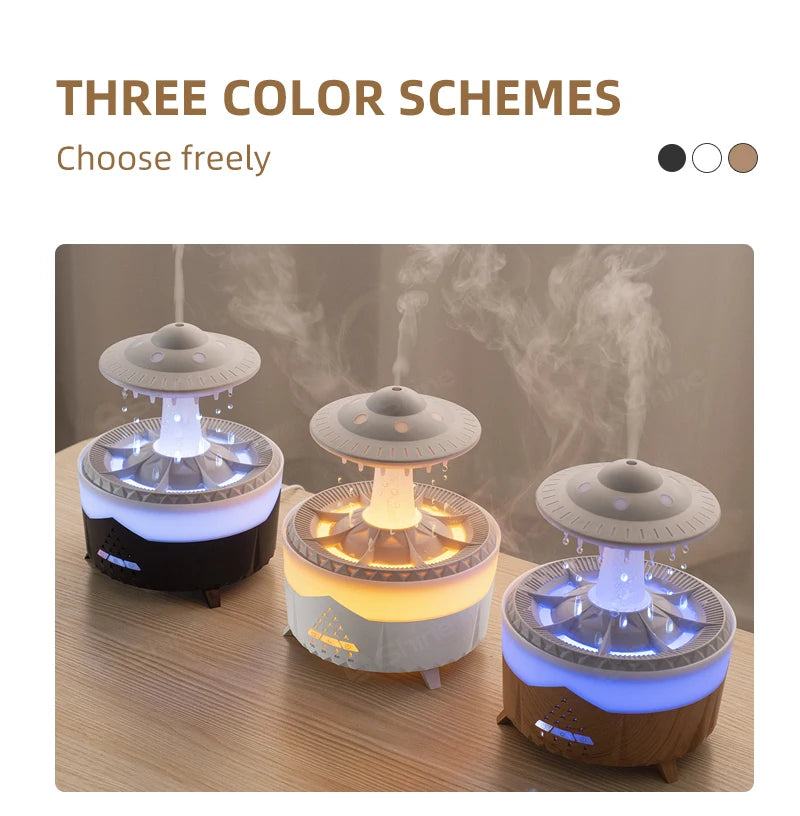 Rain Cloud Diffuser Mushroon Air Humidifier with Lamp