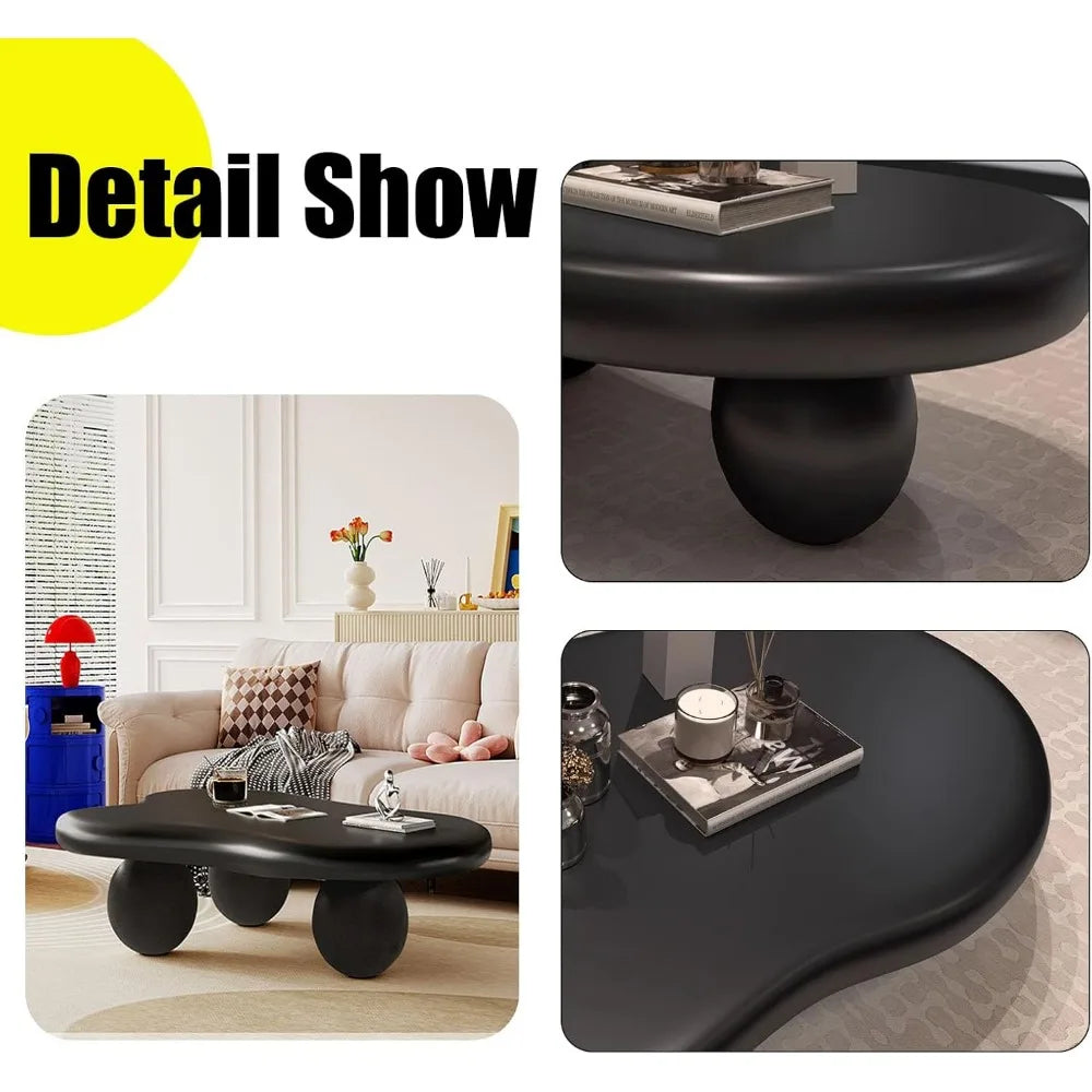 (47in) Modern Coffee Table Cloud Shape with 3 Oval Leg
