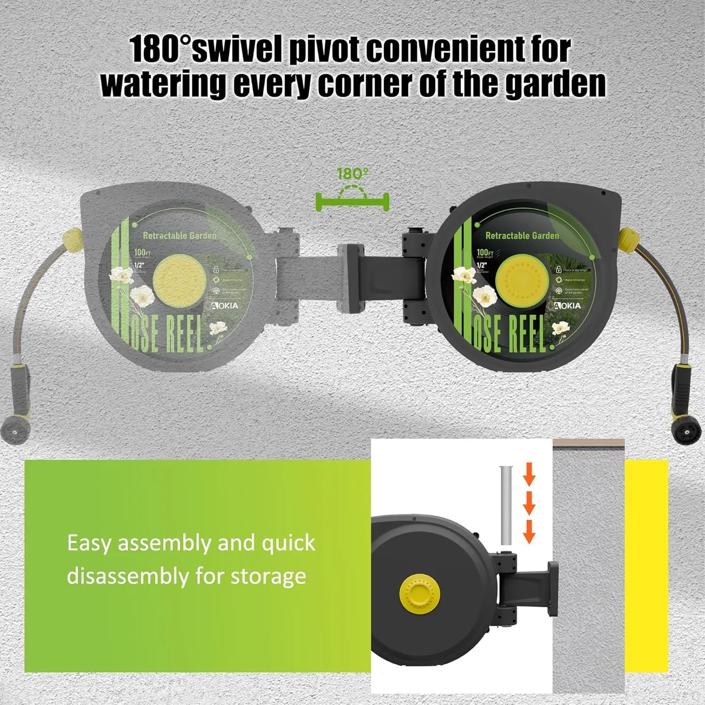 100 ft x 1/2-inch Garden Hose with Auto Return System