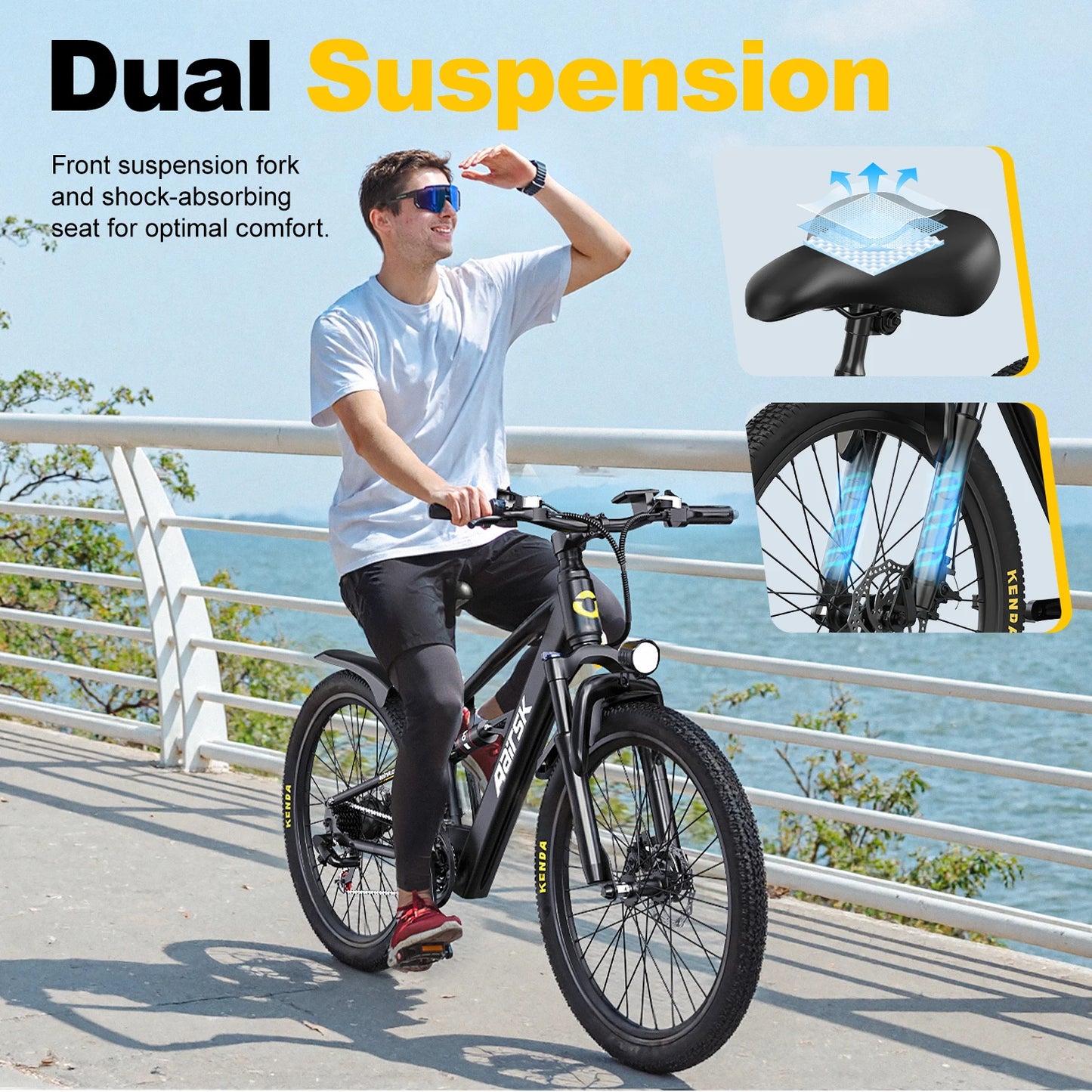 26" Electric Bike, with 21 Speed Dual Suspension