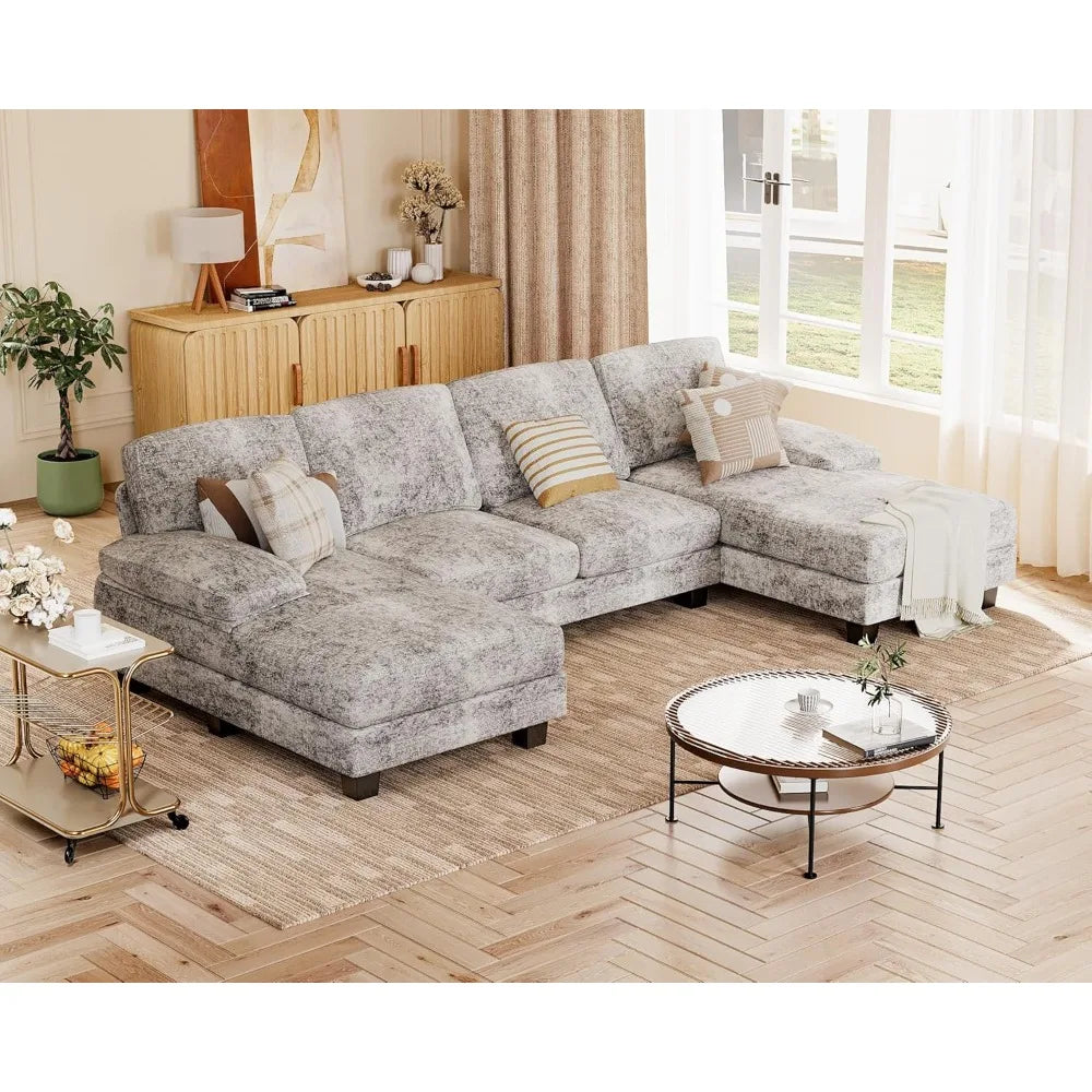 4 Seat Modern Sofa with Removable Pillows