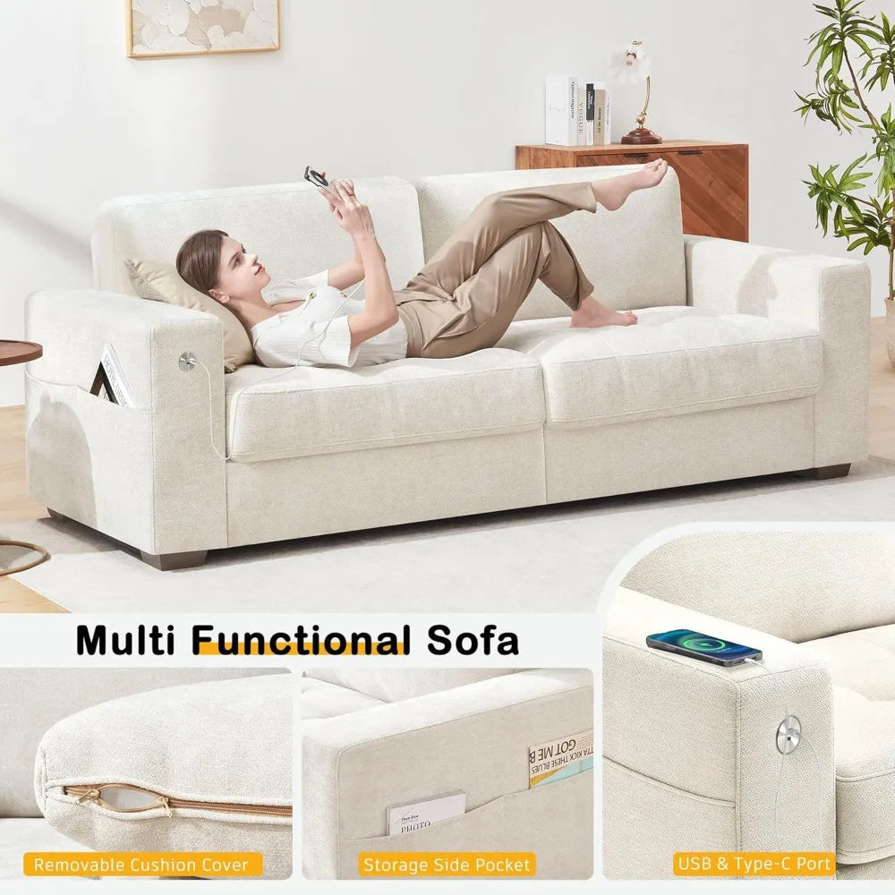 89" Sofa with Medium Firm Seat Cushion and Removable Cover