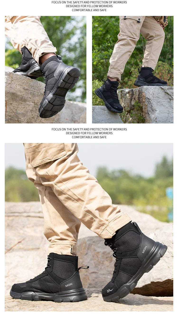 Men Steel Toe Shoes Puncture-Proof Sneakers