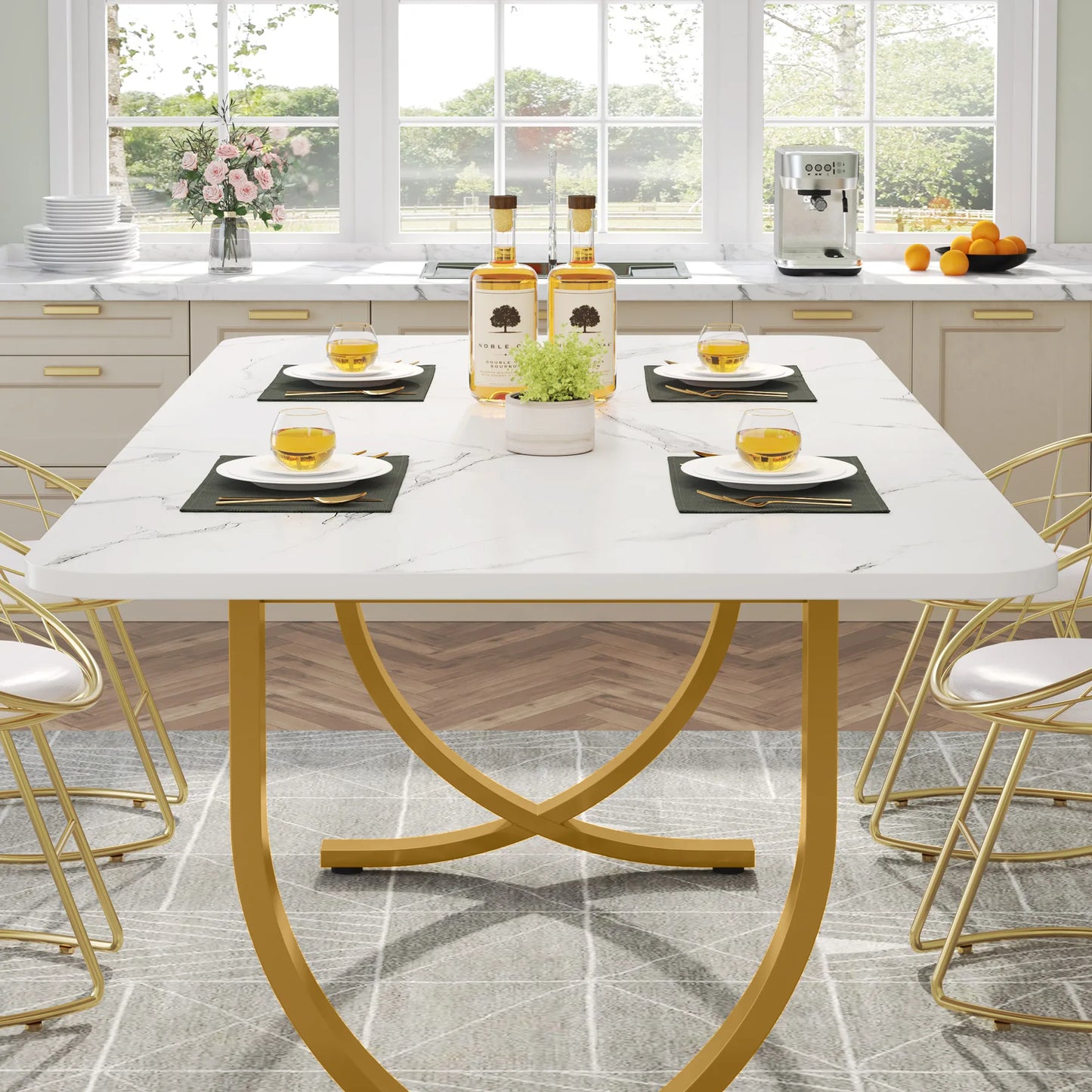 63-Inch Rectangular Dining Table for 4 to 6 people