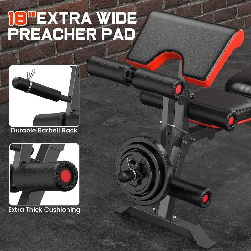 800lbs Adjustable Workout Bench with Leg Extension