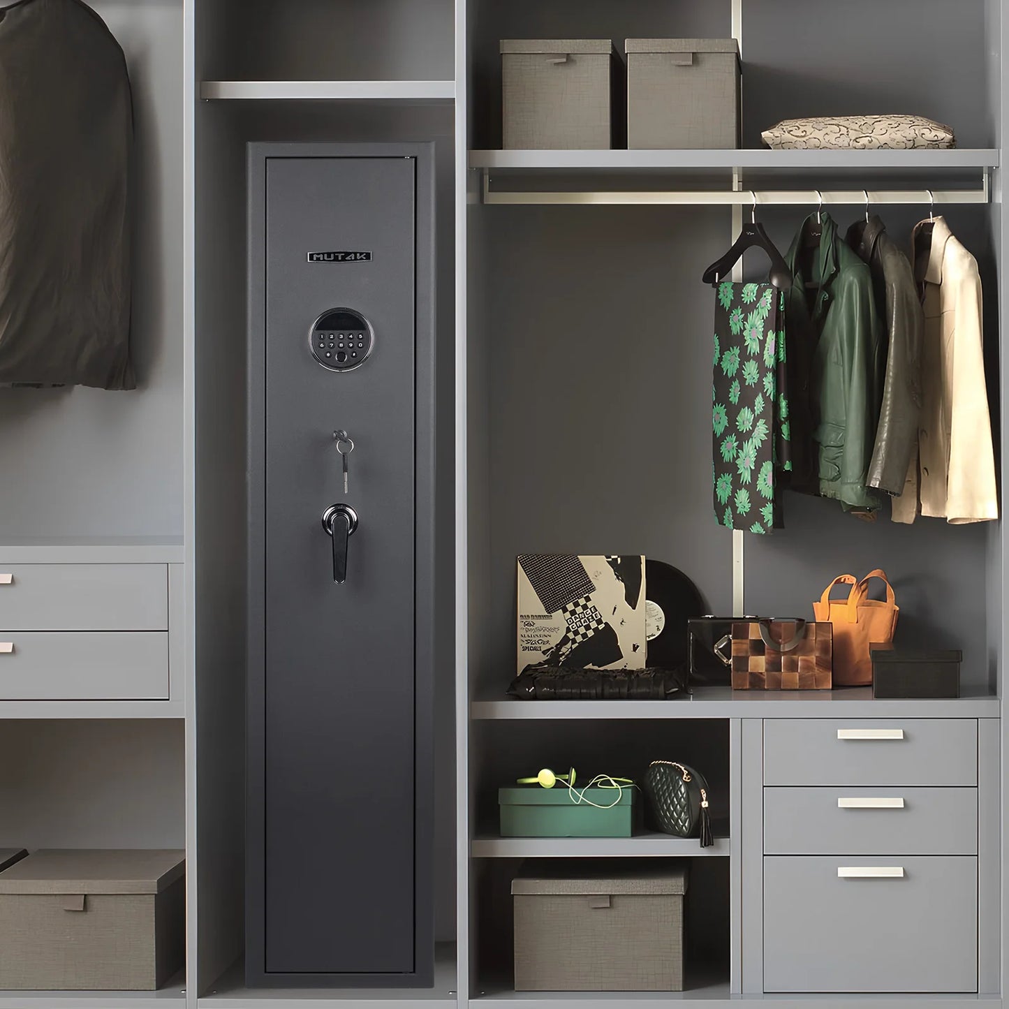 Mustak 3-8 Rifles Gun Safe for Home with Fingerprint/Keypad