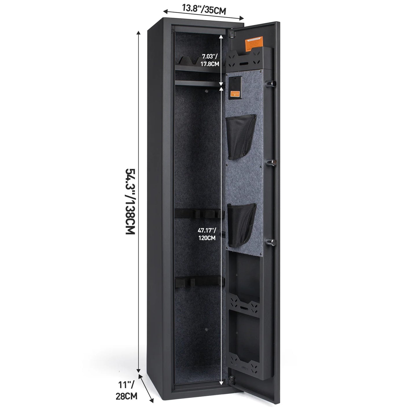 Mustak 3-8 Rifles Gun Safe for Home with Fingerprint/Keypad