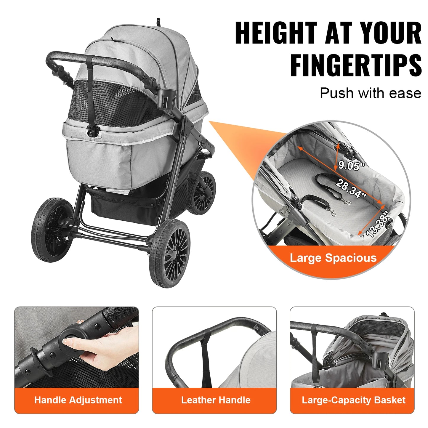 Pet Stroller Carrier Dog or Cat Strollers Lightweight Travel