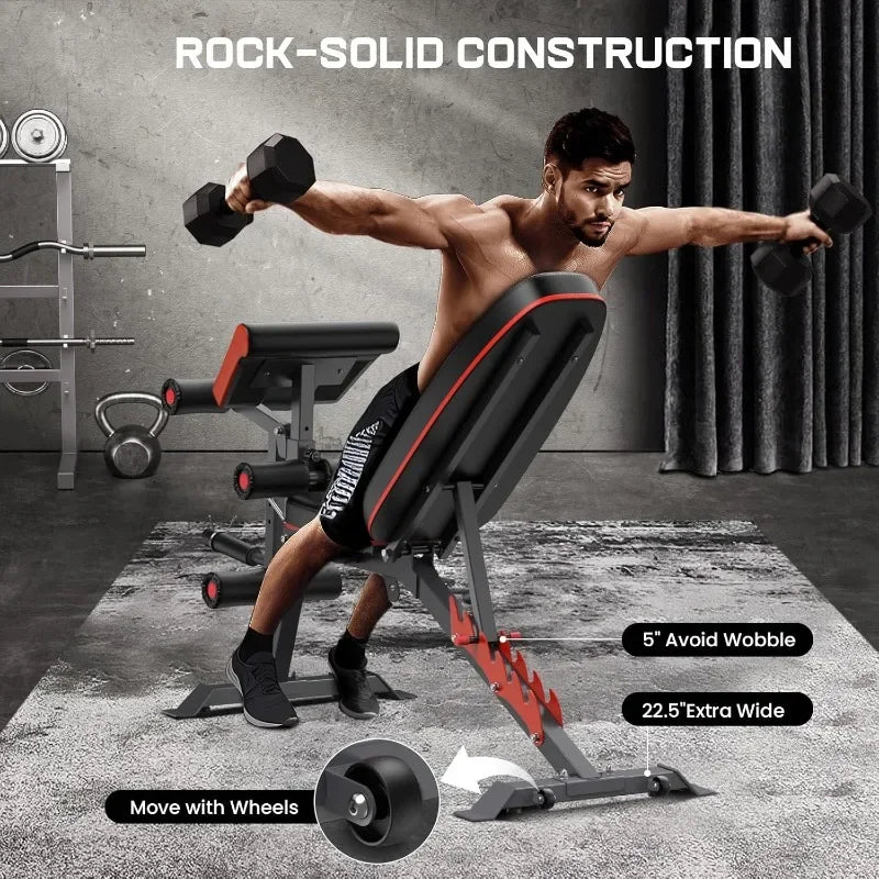 800lbs Adjustable Workout Bench with Leg Extension