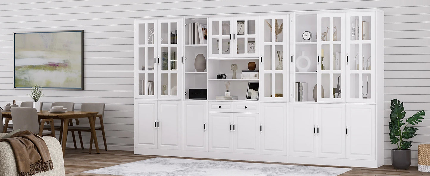 78.7" Tall Kitchen Pantry Storage Cabinet with Glass Doors