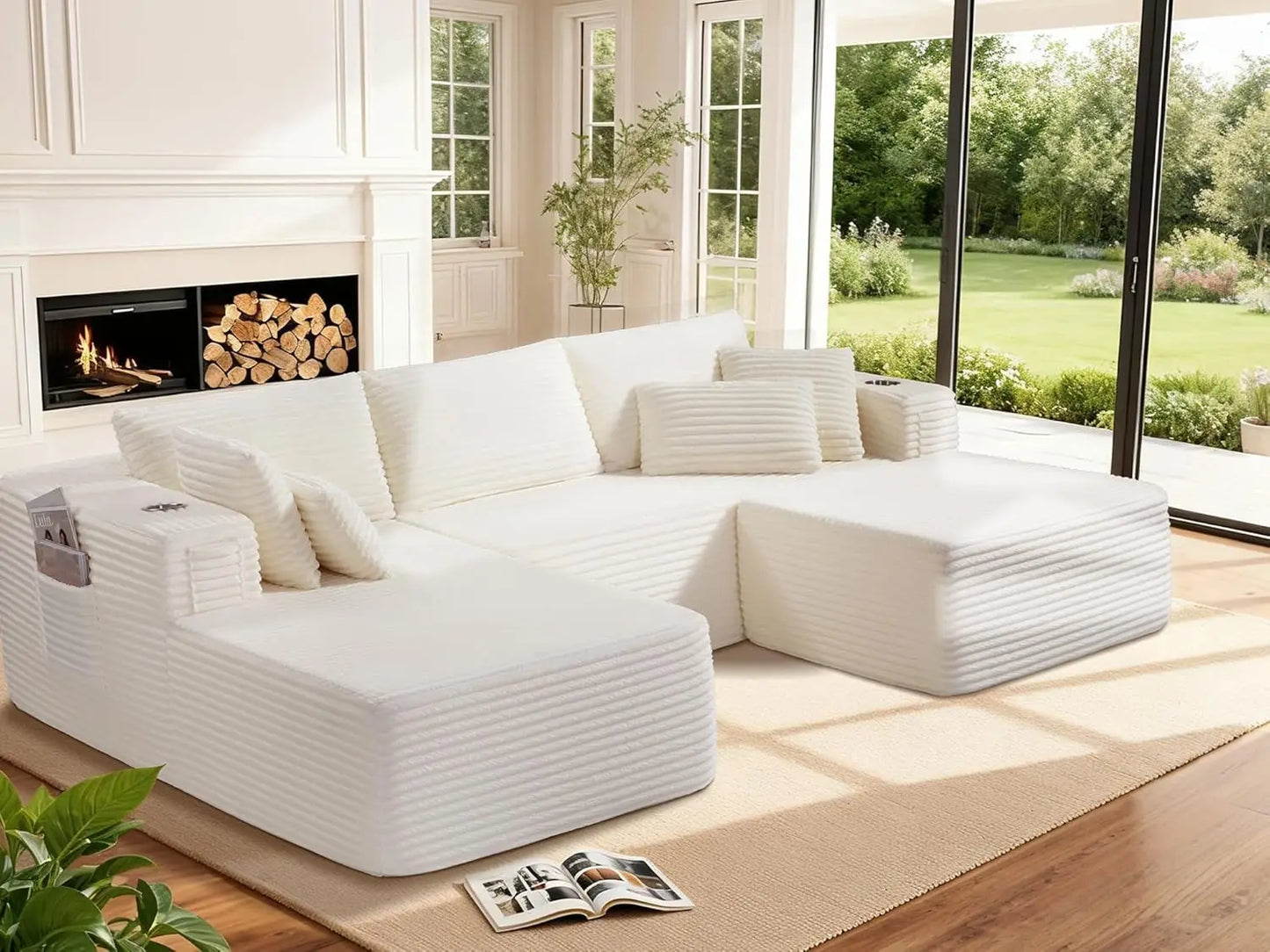 108" Cloud Sectional Couch with Extra Deep Seating