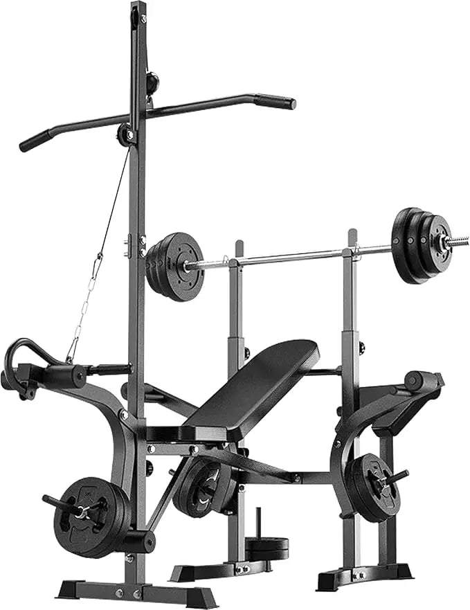 600lbs 6 in 1 Adjustable Weight Bench Set with Leg Extension