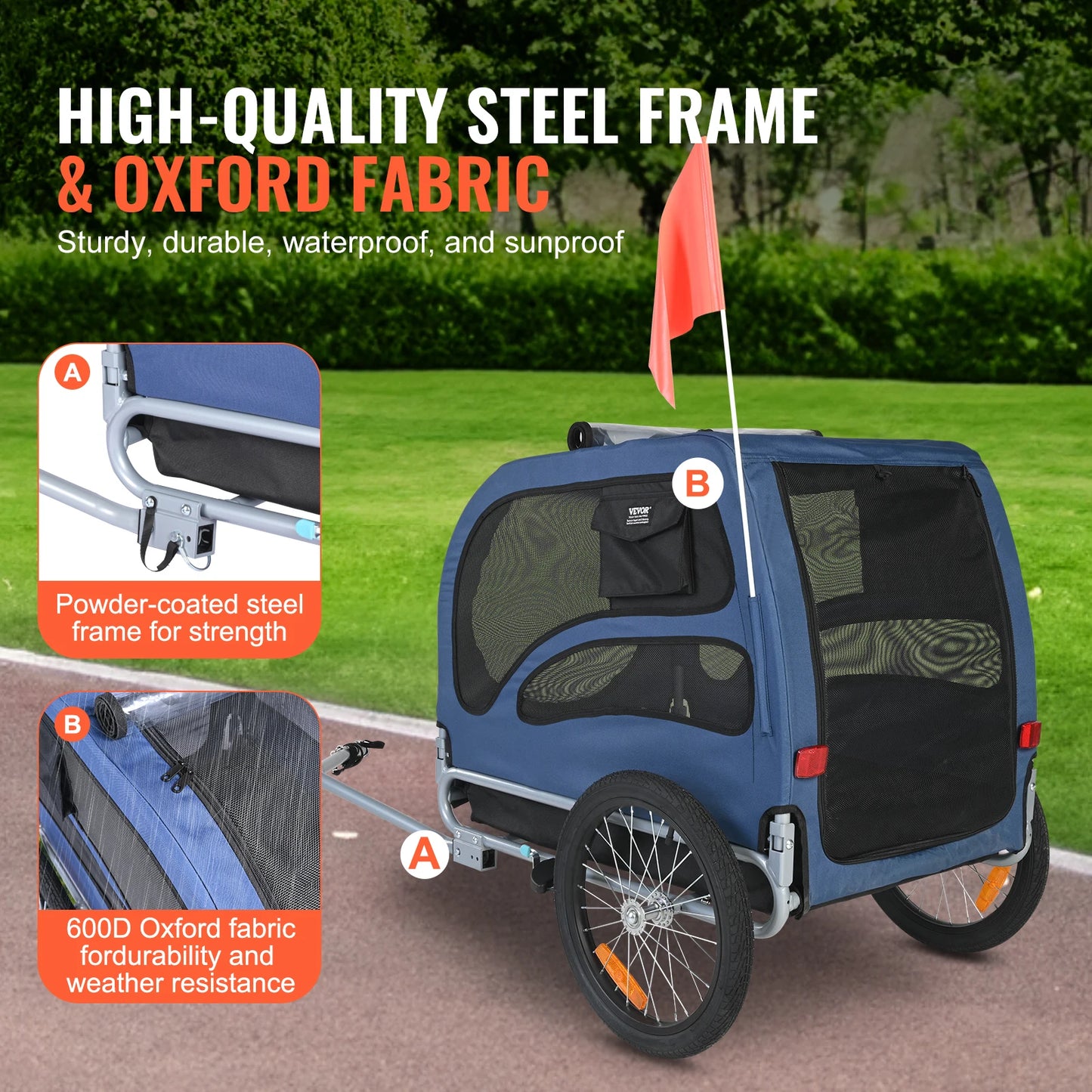 100lbs Pet Cart Bicycle Carrier Trailer