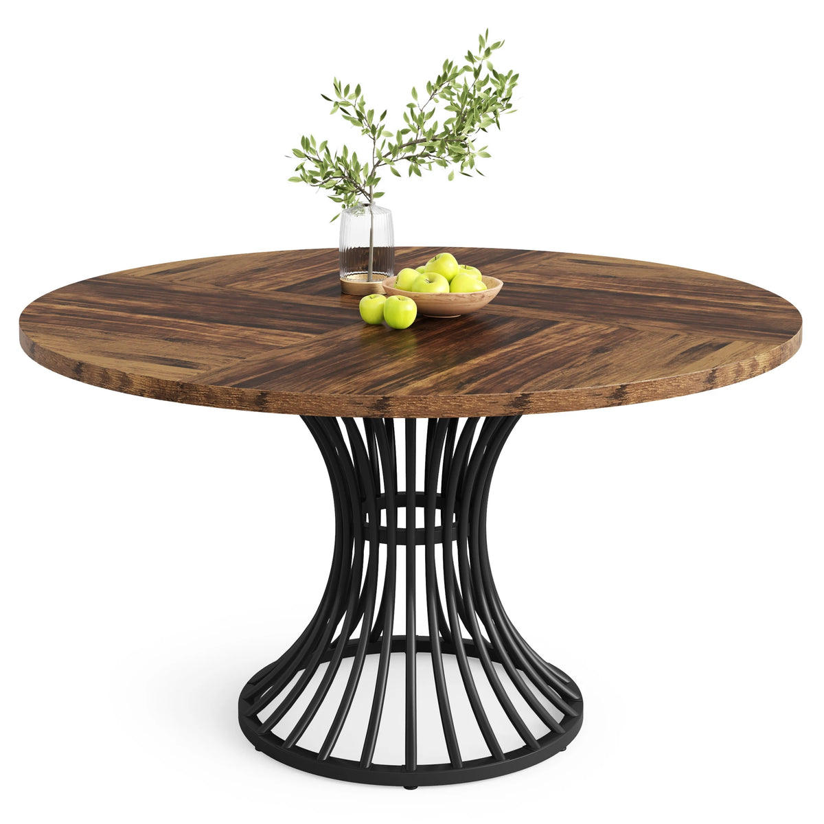 46-Inch Wood Kitchen Table with Sturdy Metal Base