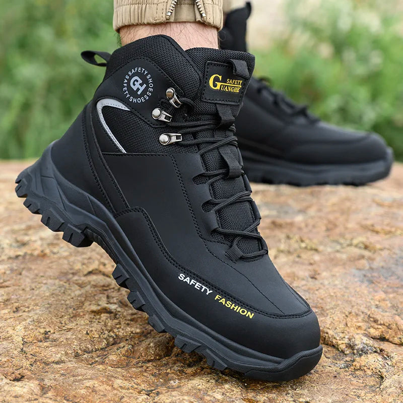 High Top Safety Shoes Men Steel Toe Work boots