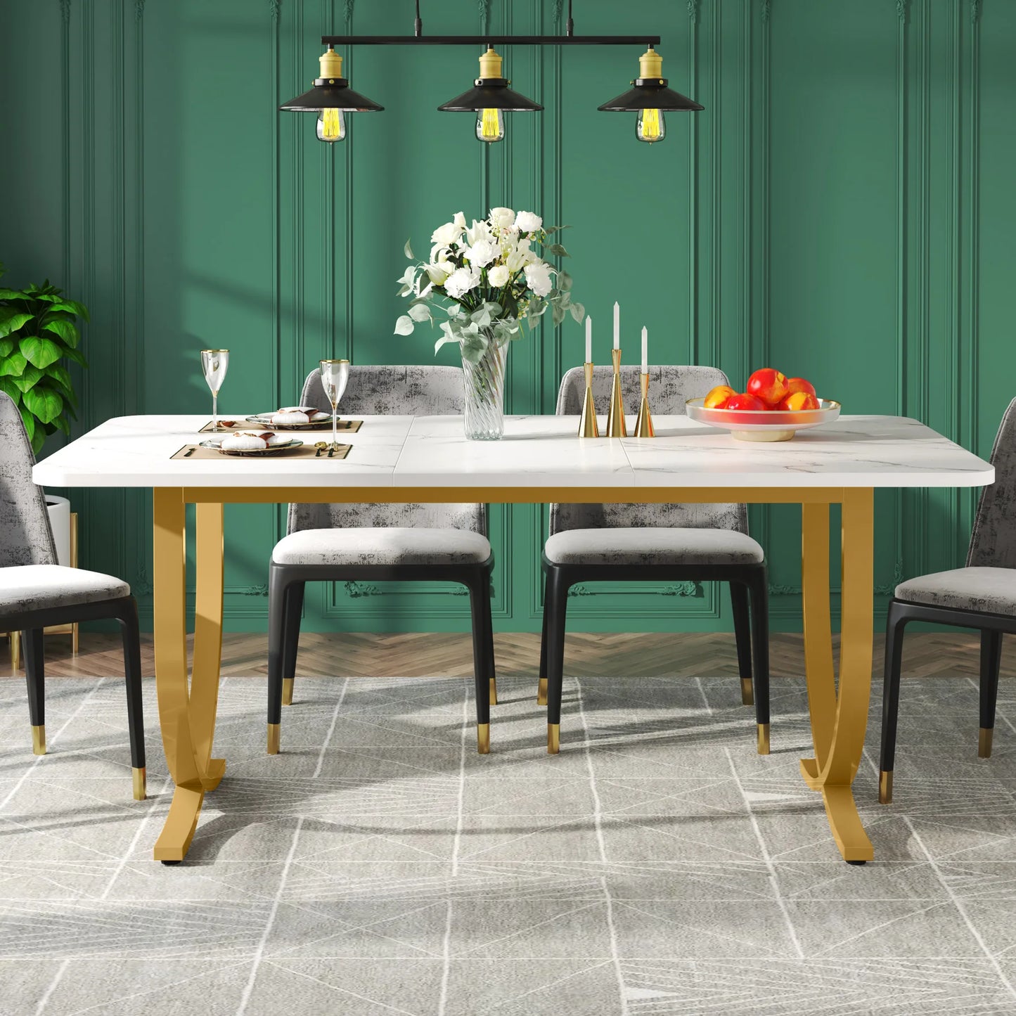63-Inch Rectangular Dining Table for 4 to 6 people