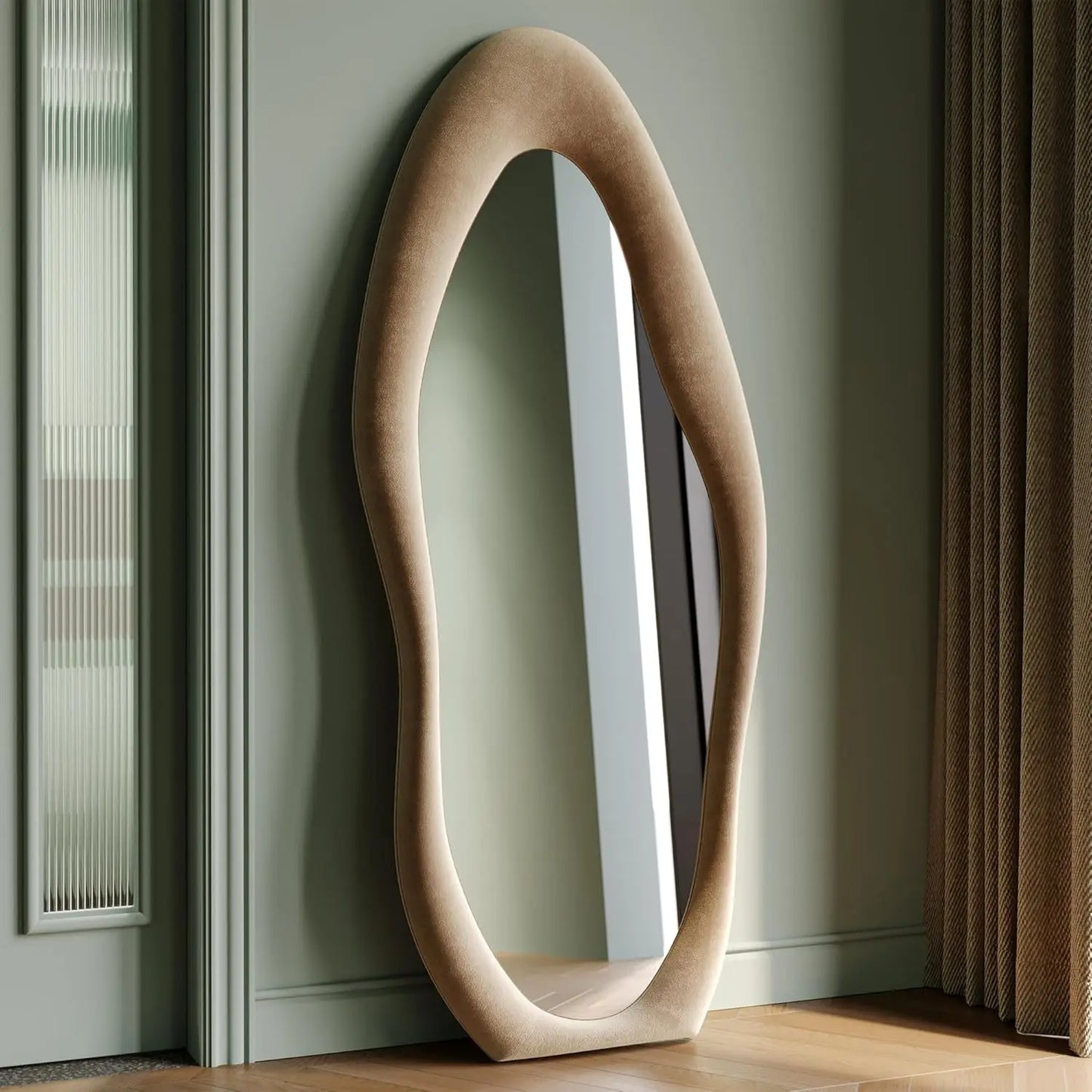 63x24 inch full-length mirror, irregular wave mirror