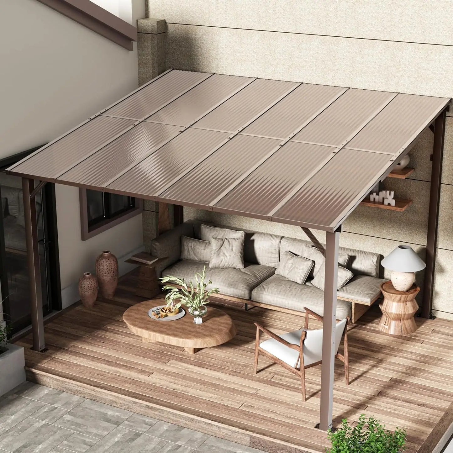 10x14 FT Wall Mounted Gazebos Canopy Awnings