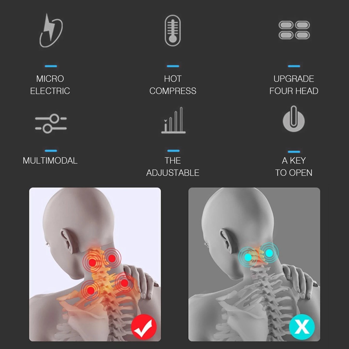 4 Head Neck and spine Massage Machine
