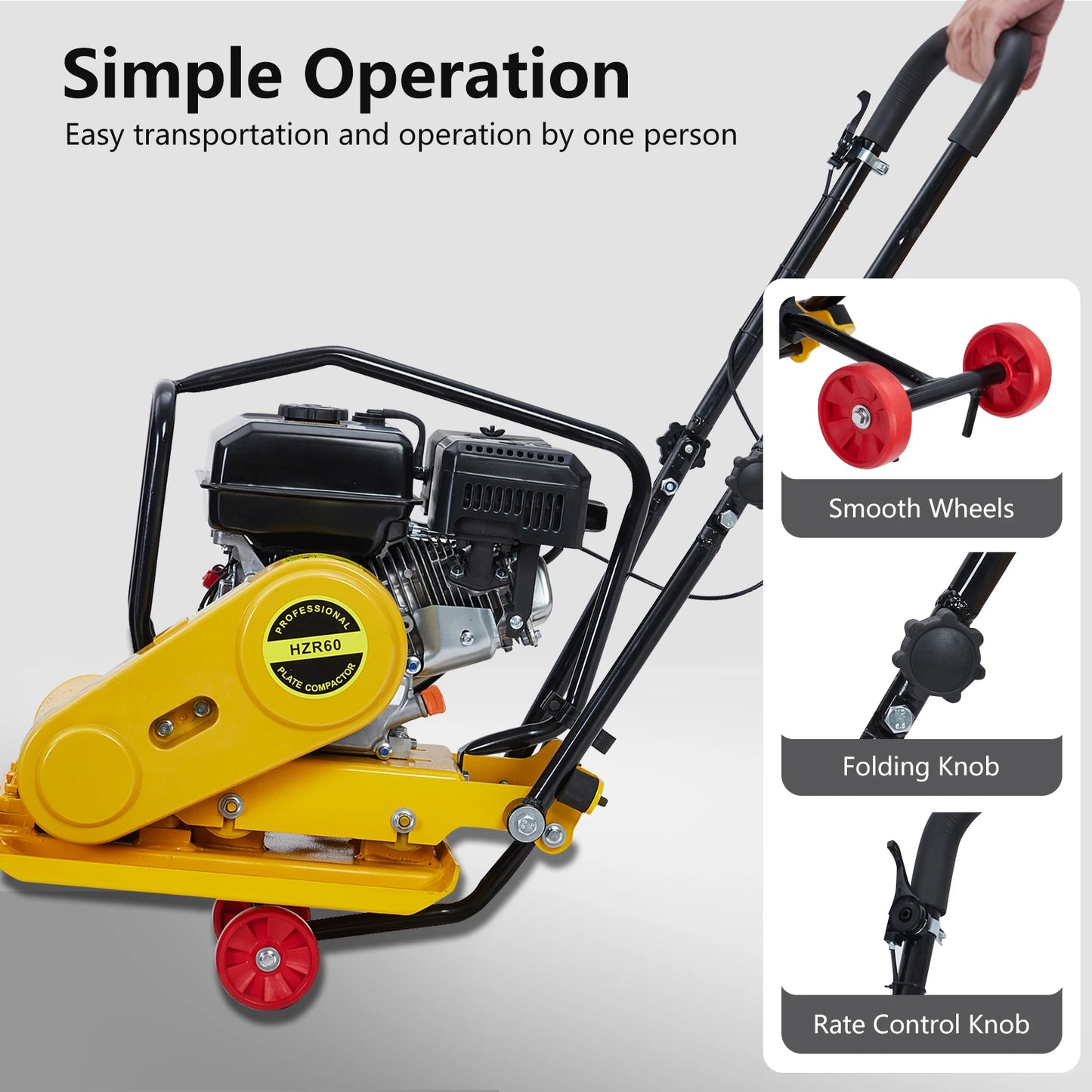 7HP Plate Compactor 4200lbs Compaction Force Rammer