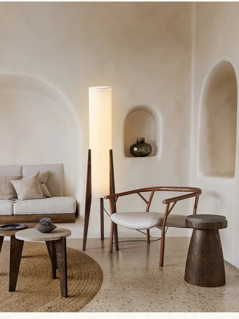 Zen Floor Lamp Japanese style light fabric shade lamp