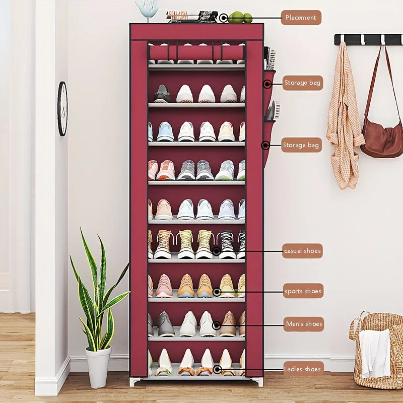 10-Layer Sturdy Shoe Rack - Holds 18-22 Pairs