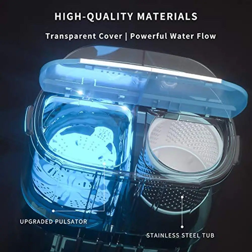 Portable Mini 9lbs Capacity Compact Laundry Machine with Spin Cycle