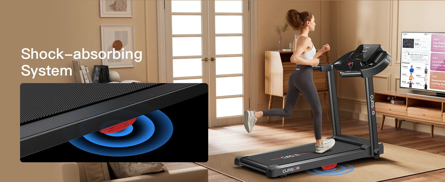2.5 HP Quite Brushless, Folding Treadmill with Pulse Sensors