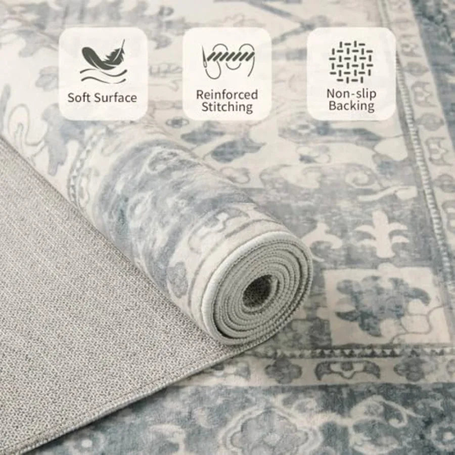 5x7 Washable Area Rug for Living Room
