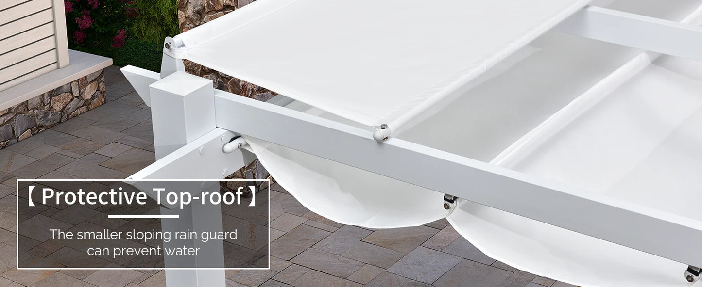 10' X 13' Outdoor Aluminum Heavy-Duty Retractable Pergola