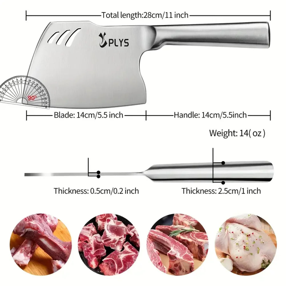 Heavy-duty stainless-steel boning knife for butchering
