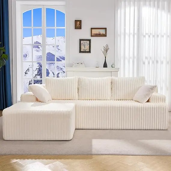 Modular Sectional Sofa Couches L-Shape Couch 3 Seat Modular Sofa Memory Foam Sectional Couches for Living Room, Cloud Couch with