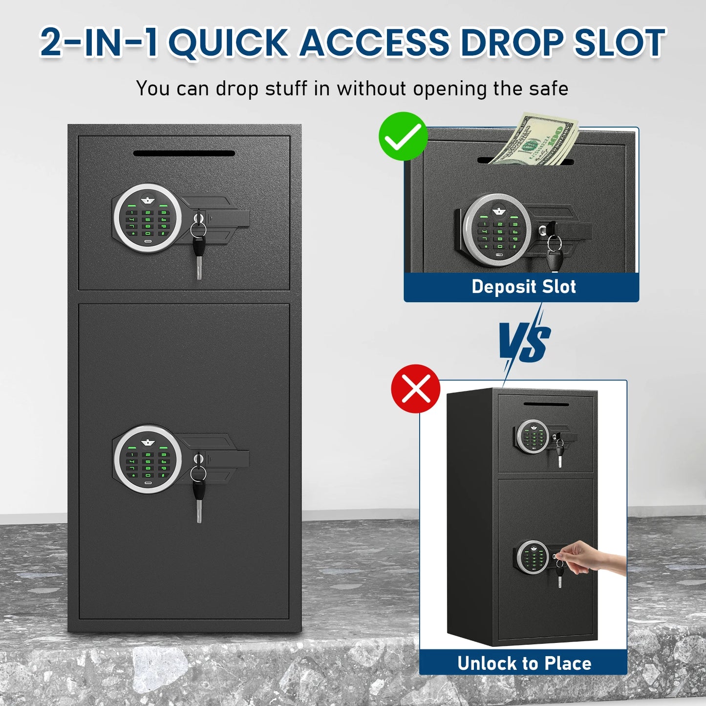 Heavy Duty Large Safe with Dual Alarm System