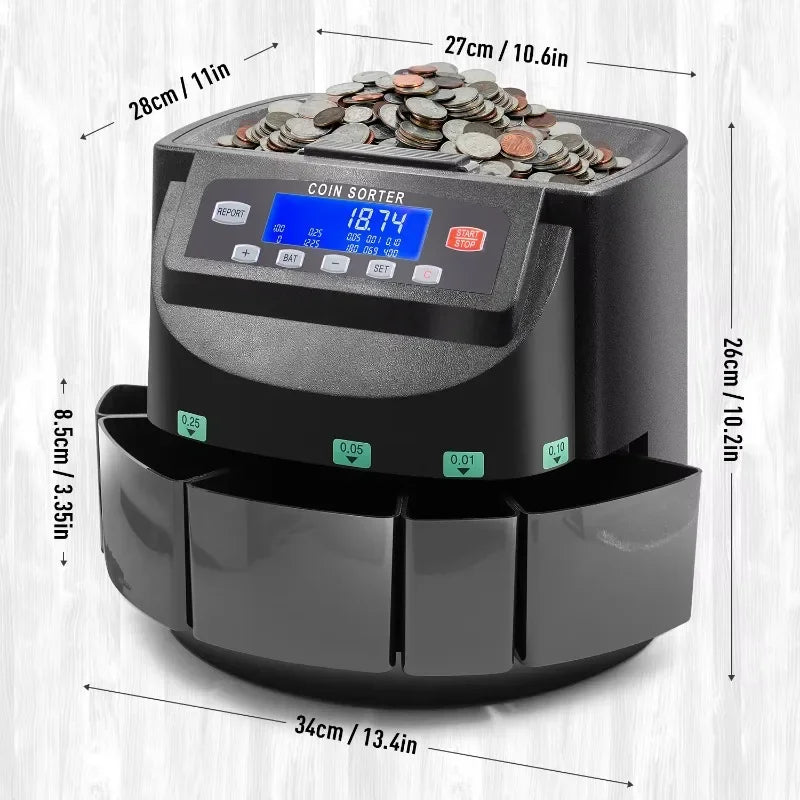 Automatic Dollar Coin Counter an LCD Display for Counting